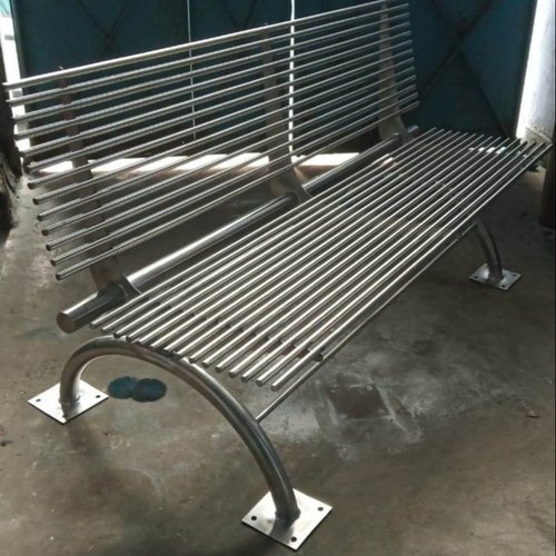 Rectangular Stainless Steel Waiting Chair, Color : Silver