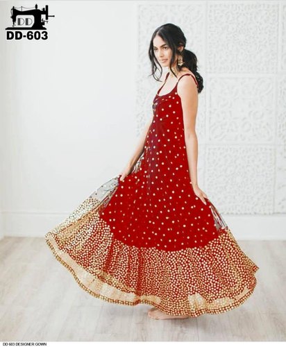 Embroidered designer gowns, Size : Free Size