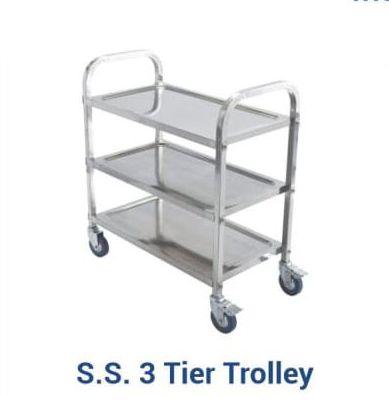 Stainless Steel 3 Tier Trolley