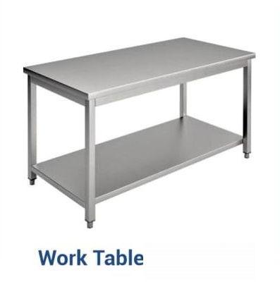 Stainless Steel Work Table, Pattern : Plain