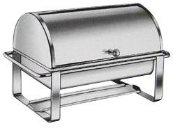 Rectangular Polished Stainless Steel Roll Top Chafing Dish, for Party, Wedding, Size : Multisize