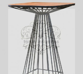 Square Wooden top Cafe High Table, Feature : Crack Proof, Fine Finishing, Good Quality