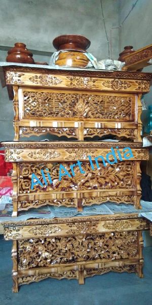 Wood Polished Carving Crafts, for Decoration, Gifting, Temple Decoration, Packaging Type : Plastic Paper