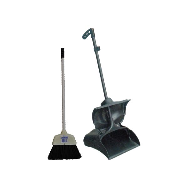 Plastic Standing Dustpan and Broom, Feature Perfect Griping, Handle