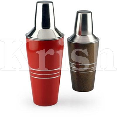 Round Polished Stainless Steel Colored Cocktail Shaker, for Drinkware Use, Style : Antique