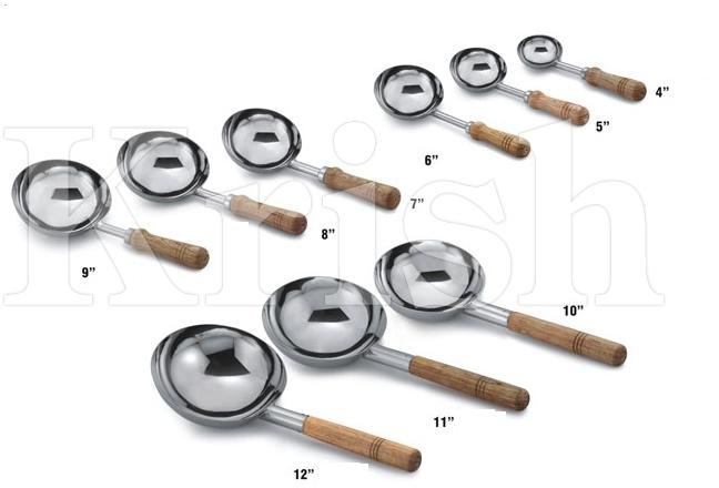 Professional Short Ladle With Wooden Handle, for Kitchen Use, Feature : Durable, Good Grip, Lightweight