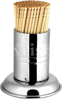 Polished Plain Stainless Steel Toothpick Holder - Deluxe, Shape : Round