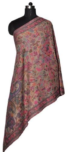 Woolen Embroidery Jamawar Stoles, Occasion : Casual Wear