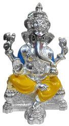 Silver Plated Ganesha Idol, for Interior Decor