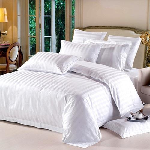 Satin Stripe Bed Sheets, Size : 274 cm X 274 cm