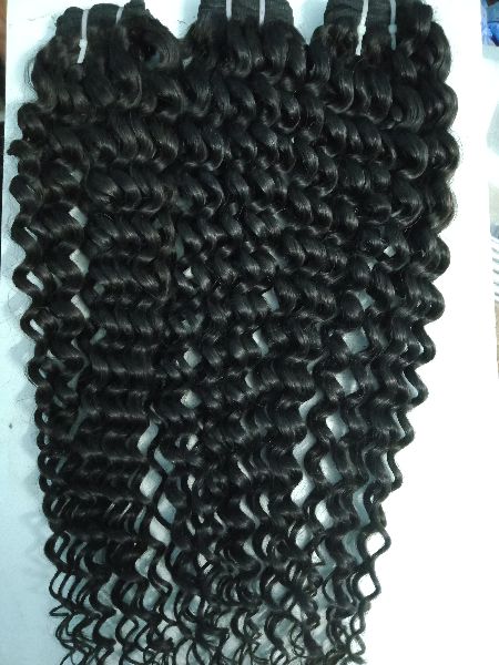 Curly Hair Extension, for Personal, Parlour, Color : Black