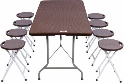 CRAFT Plastic Folding Table, Color : Brown