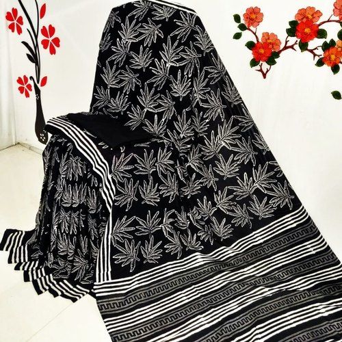 Cotton Hand Block Printed Saree, Saree Length : 6.3 M (with Blouse Piece)