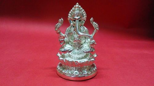 Resin Silver Plated Vighnaharta Statue