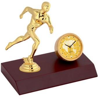 Metal Office Table Clock, Color : Golden