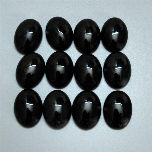 Black Cabochon Stone, Size : 6-8 mm