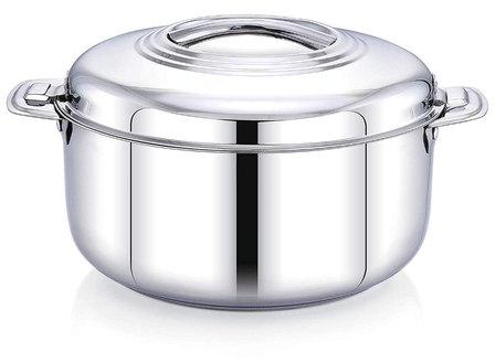 Round Stainless Steel Hot Pot, for Food Containing, Color : Grey, Silver