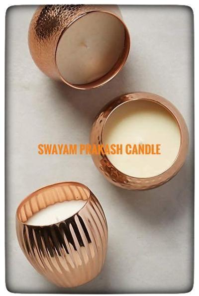 Paraffin Wax Polished Plain Copper Bowl Shaped Candles, Technics : Machine Made
