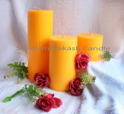 Paraffin Wax Round Pillar Candles, Technics : Handmade