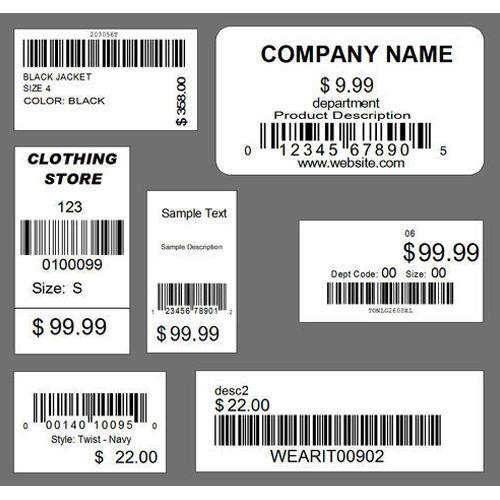 Price Tag Barcode Labels
