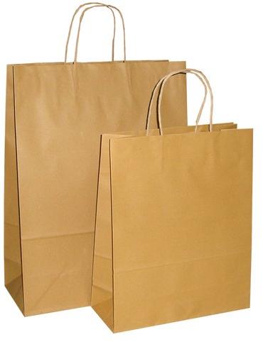 Plain Paper Shopping Bags, Color : Brown