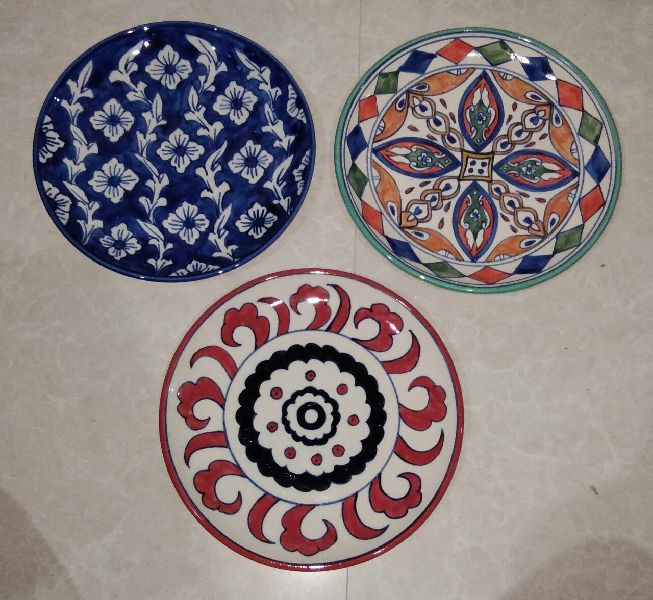 Round Ceramic Wall Decor Plates, for Decoration, Pattern : Printed