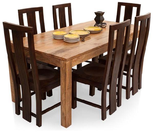 6 Seater Wooden Dining Table Set