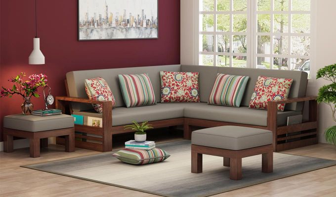 Plain L Shaped Sofa Set, Size : Multisizes