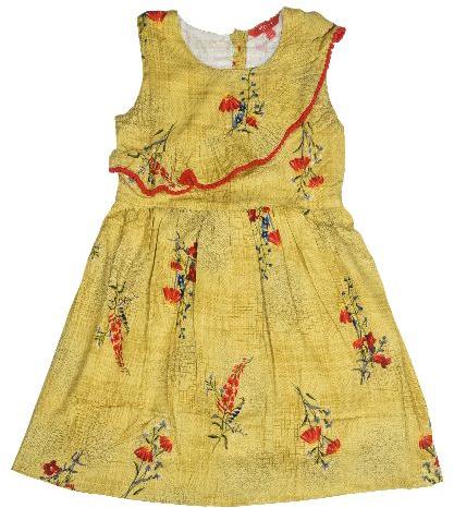 Kidz cry Printed Rayon kids dress, Feature : Attractive Designs