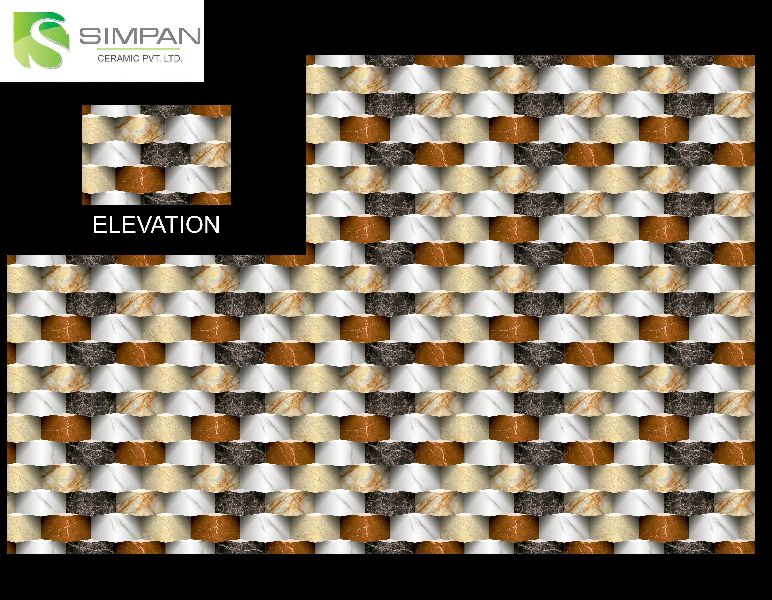 SIMPAN Square Ceramic Elevation Wall Tiles, for Exterior, Interior, Size : 300X450mm