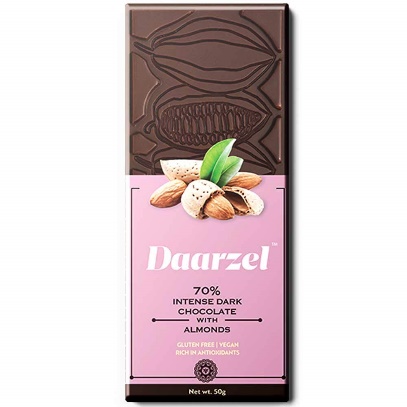 Daarzel 70% Intense Dark Chocolate with Almonds