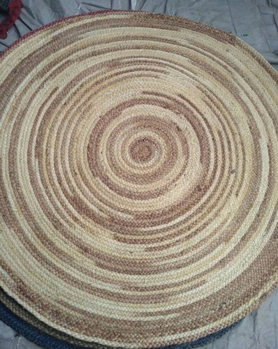 Round Jute Beautiful Rug, for Home, Office, Restaurant, Size : 90x90xcm
