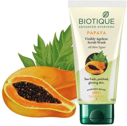Biotique Papaya Visibly Ageless Scrub Wash