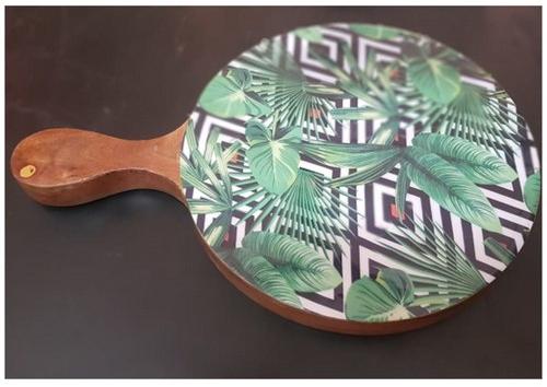 Wooden Platter with Printed Design