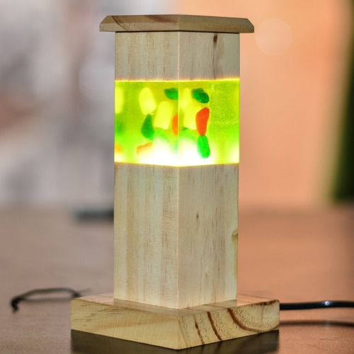 Wooden Resin Lamp Neon Green, for Household, Industrial