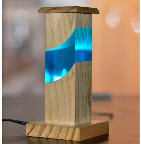 Wooden Resin Lamp Sky Blue, Packaging Type : Carton