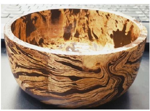 Wooden Textured Bowl 9in, Size : 10Inch