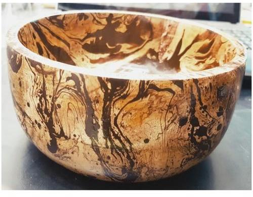 Wooden Textured Bowl 5in