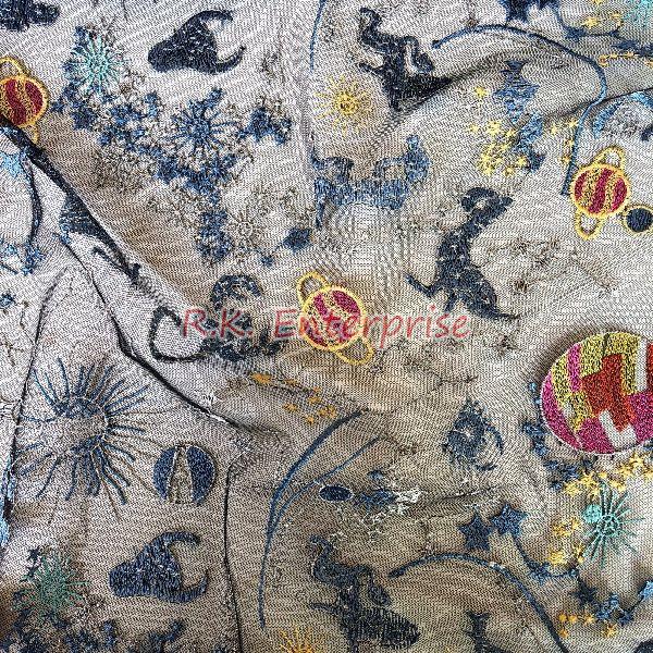 Polyester Embroidered Fabric, Technics : Embroidery Work