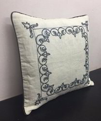 Embroidered Linen Cushion