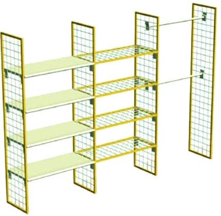 Wire Mesh Rack, for Malls, Color : Black, Green, yellow