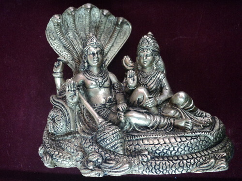 Brass laxmi narayan Statues, Color : silver