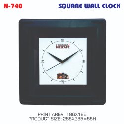 Printed Square Wall Clock, Packaging Type : Carton