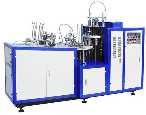 Disposable Plastic Glass Making Machine, Color : Blue White