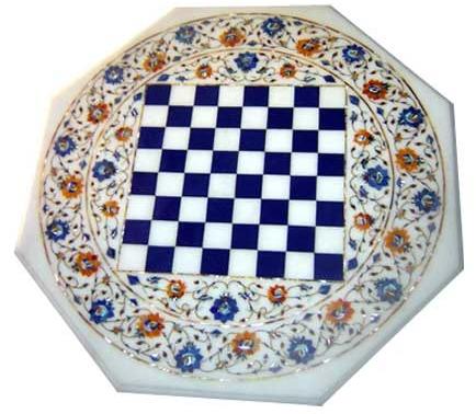 Marble Inlaid Chess Table