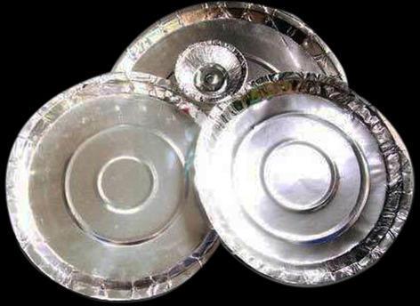 Paper silver dona plates, for Event Party Supplies