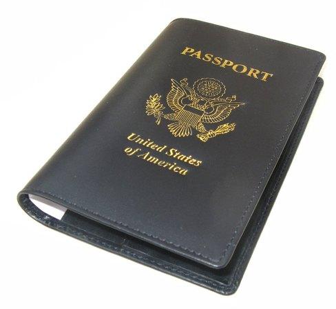 Leather Passport Holder, Color : Black