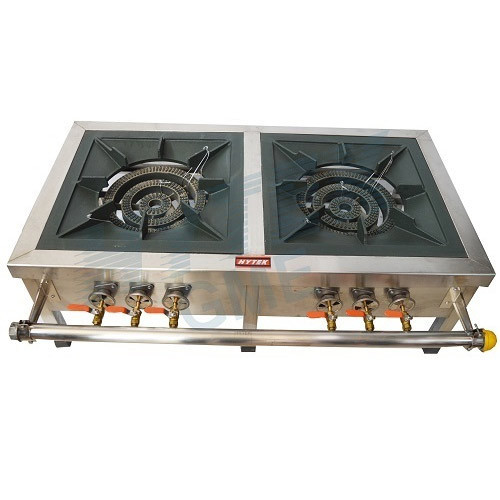 Double Burner Gas Stove, Size : 600x400 mm