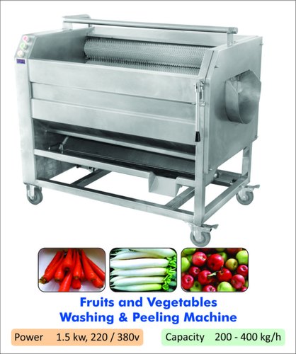 Vegetables Washing and Peeling Machine, Capacity : 200-400kg/hr.