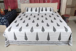 Cotton bed sheets, Pattern : HAND BLOCK PRINT